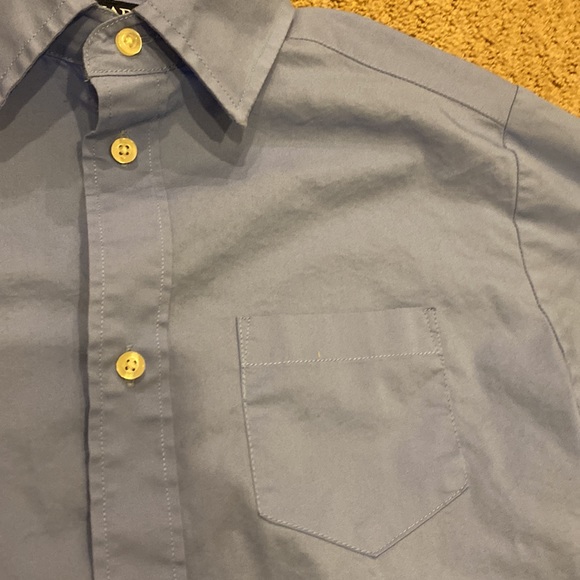 Chaps Stretch Boys Blue Button Down Shirt - Picture 3 of 8